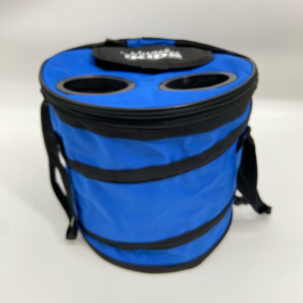 Blue Portable Collapsible Barrel Shaped cooler NWOT